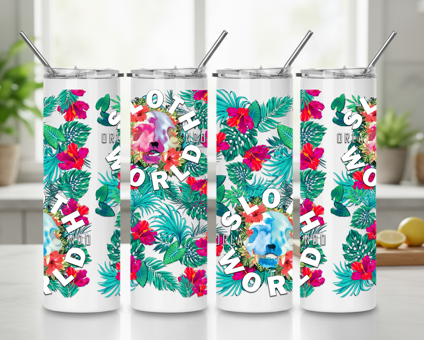 Hibiscus Skull 30oz Steel Tumbler