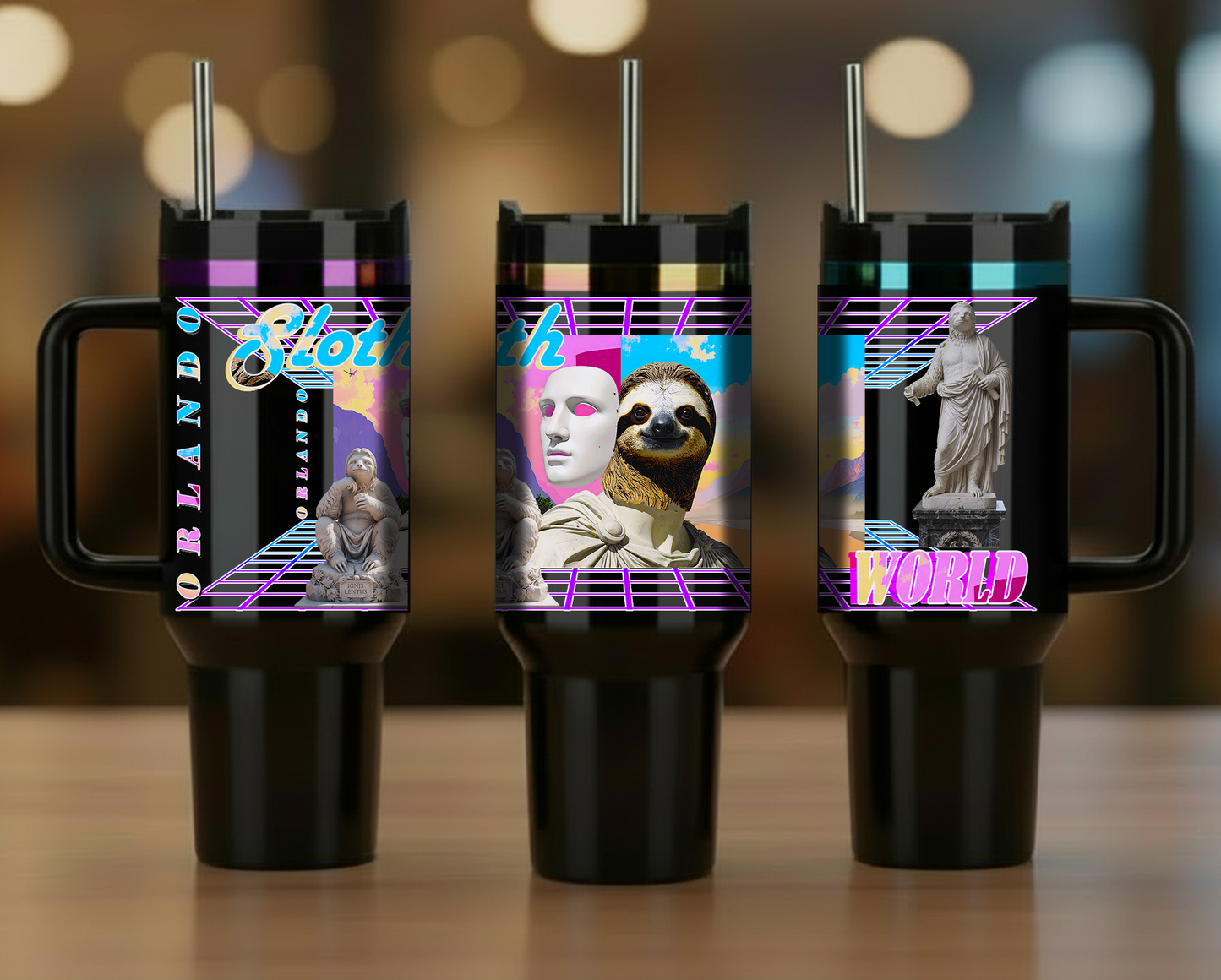 Neon Sunset 40oz Steel Tumbler