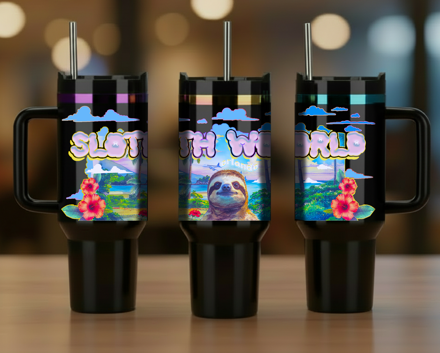 Hibiscus Hangout 40oz Steel Tumbler