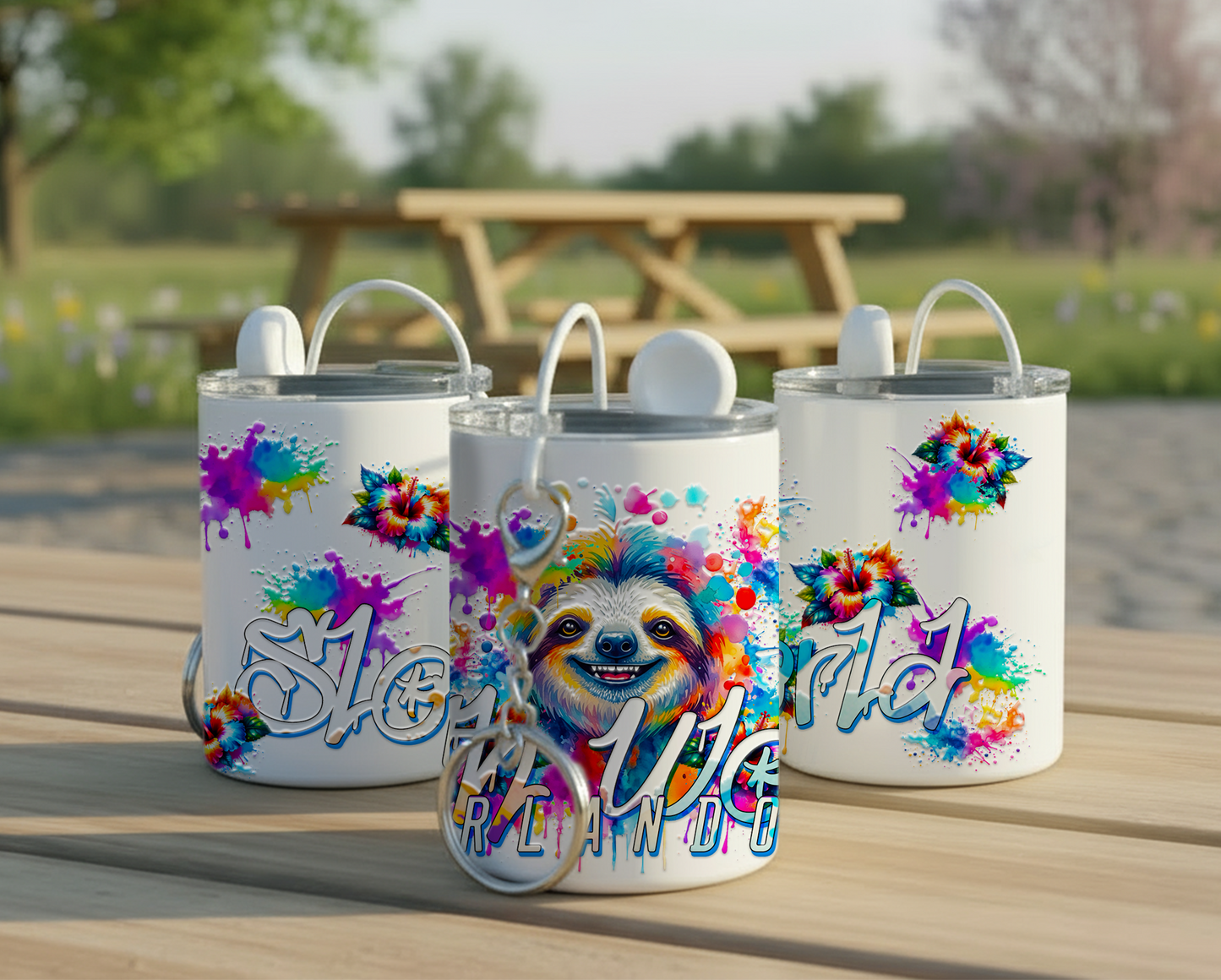 A Splash of Happy: 3oz Steel Keychain Mini Tumbler