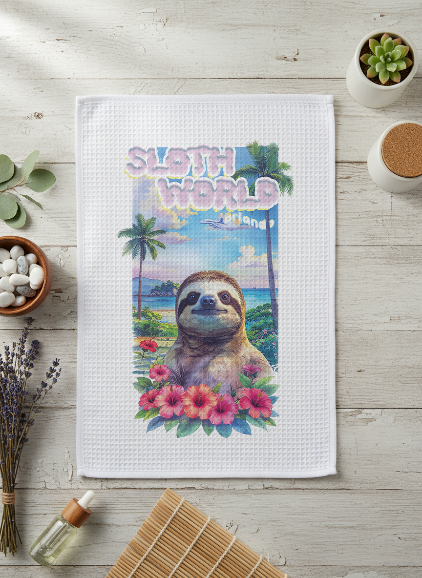 Hibiscus Hangout - 16x28" Waffleweave Towel