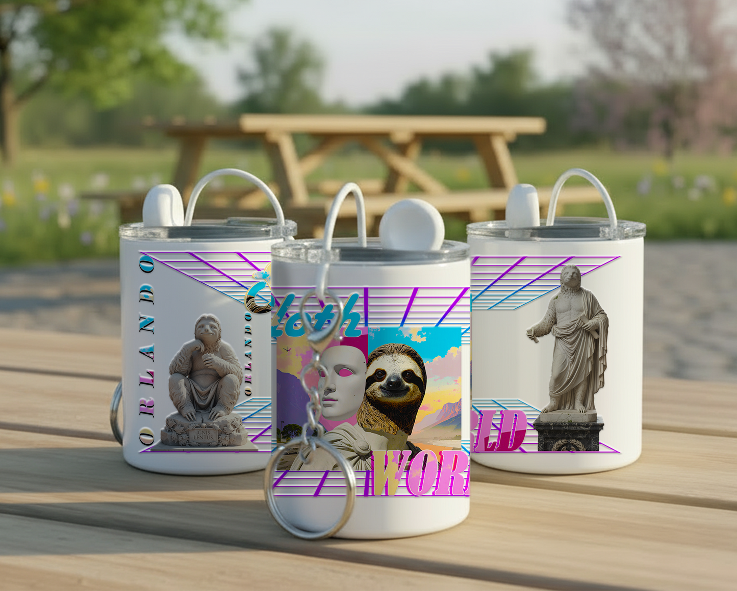 Neon Sunset: 3oz Steel Keychain Mini Tumbler