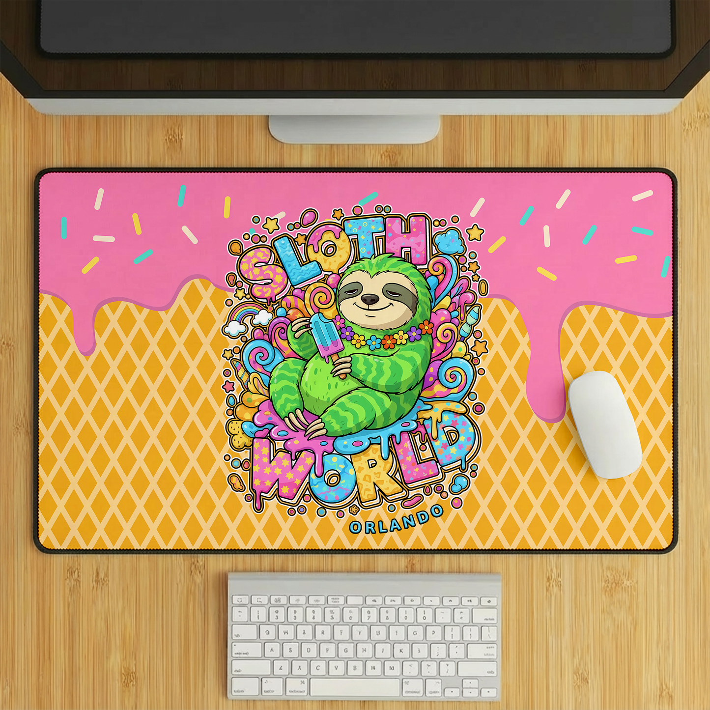 Slothsicle Compact Desk Mat