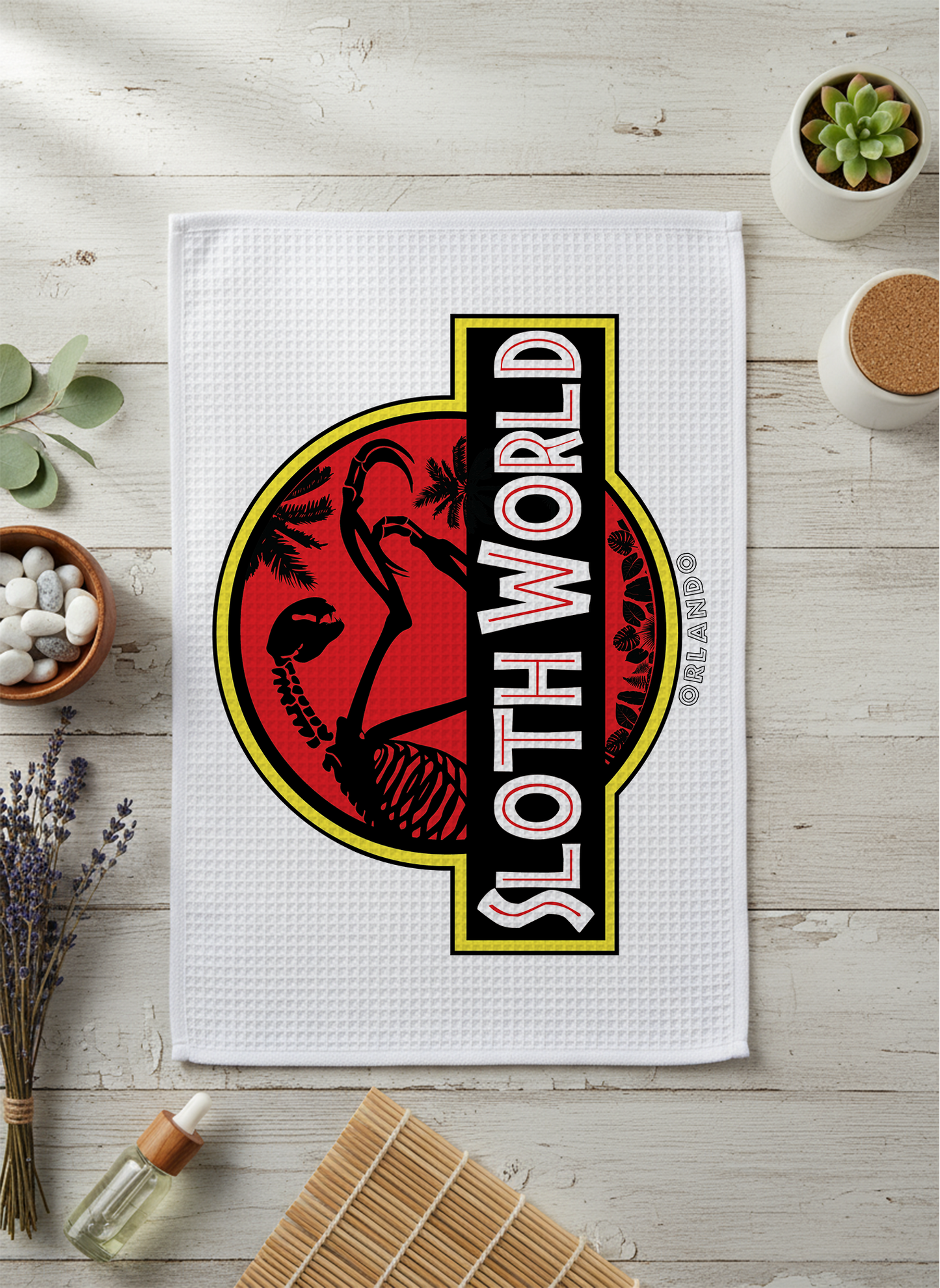 Slothassic Park - 16x28" Waffleweave Towel