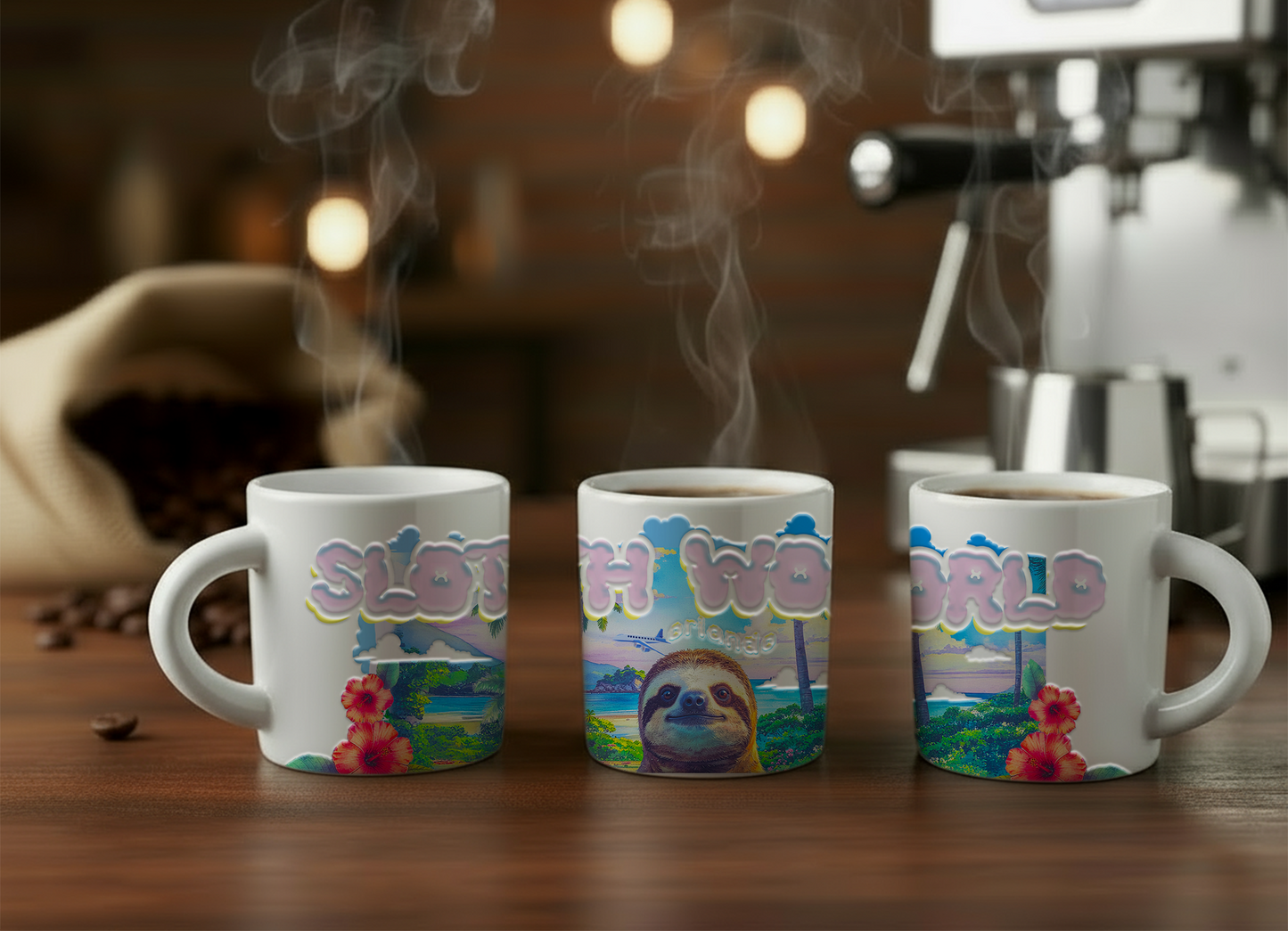 Hibiscus Hangout: 2oz Ceramic Espresso Mug