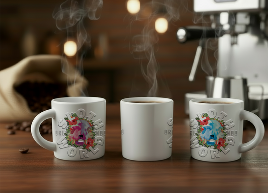 Hibiscus Skull: 3oz Ceramic Espresso Mug