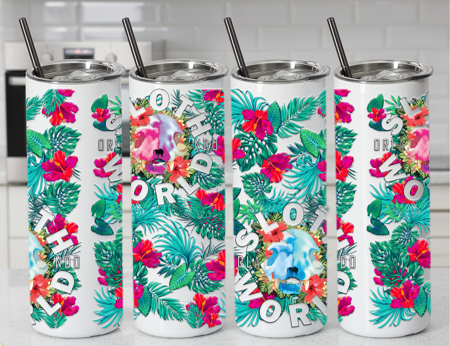 Hibiscus Skull 20oz Tumbler