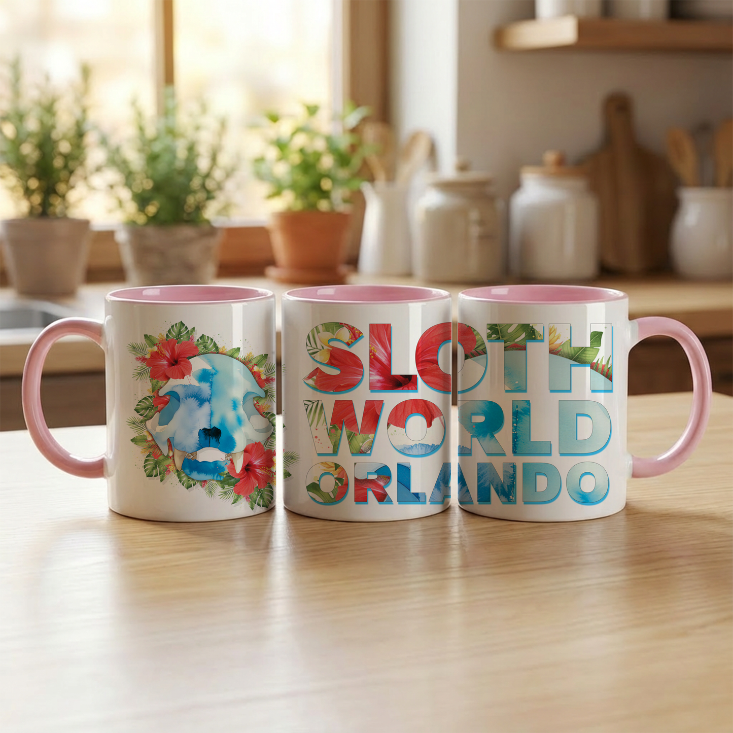 Hibiscus Skull Ceramic Mug