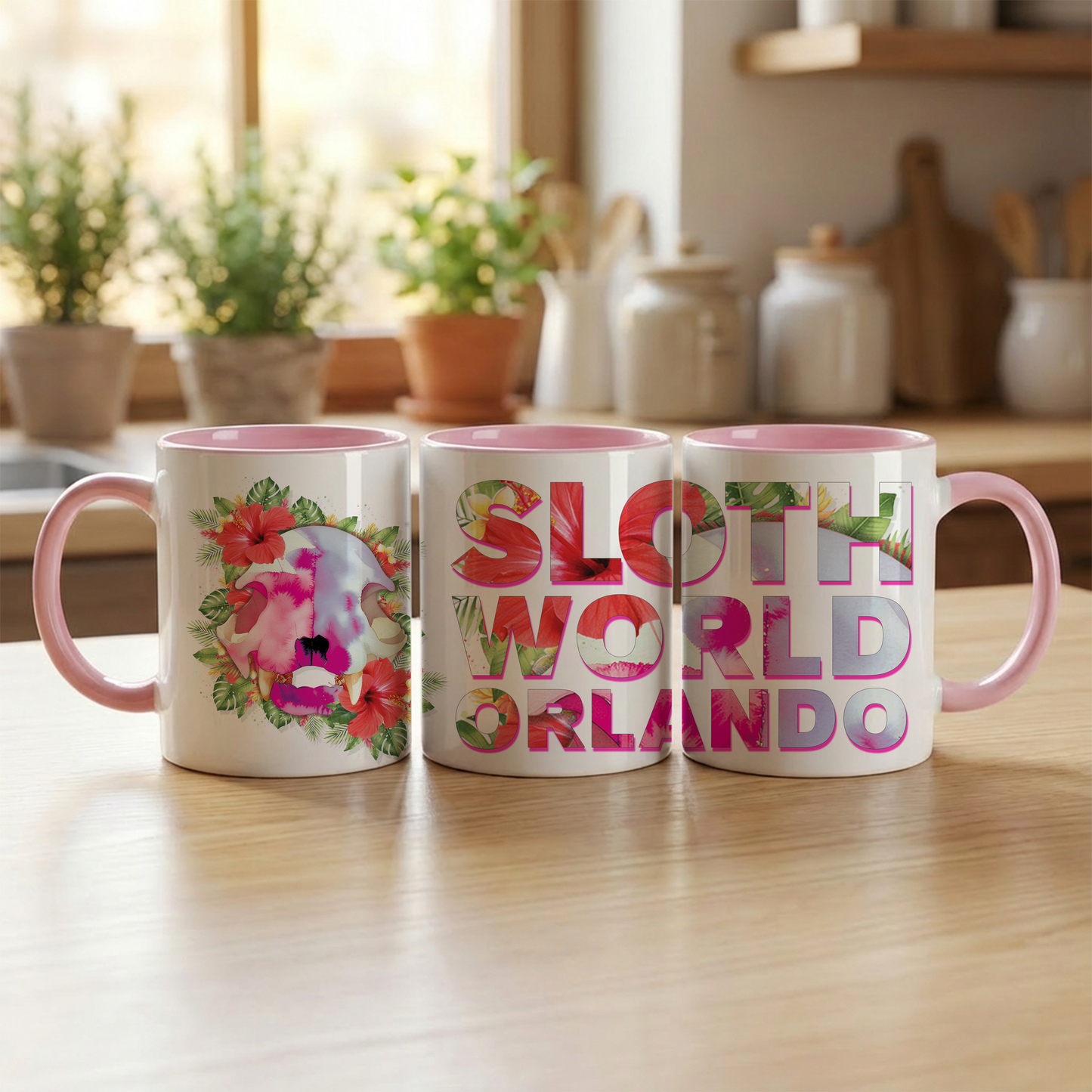 Hibiscus Skull Ceramic Mug