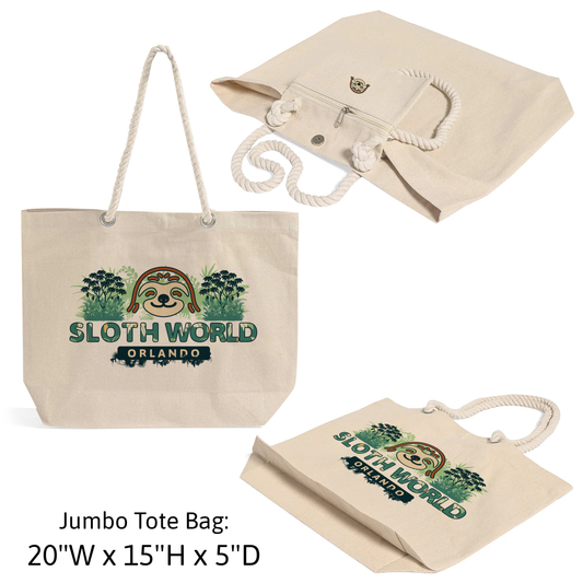 Official Sloth World Rope Handle Jumbo Tote Bag