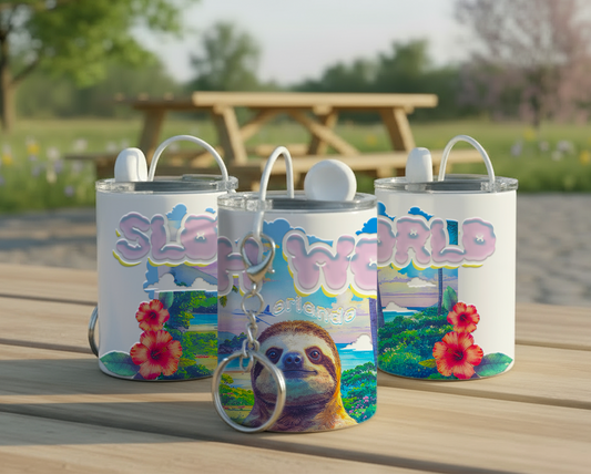 Hibiscus Hangout: 3oz Steel Keychain Mini Tumbler