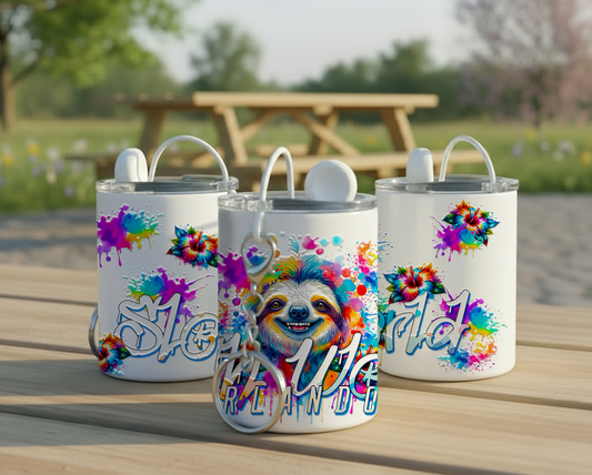 A Splash of Happy: 3oz Steel Keychain Mini Tumbler