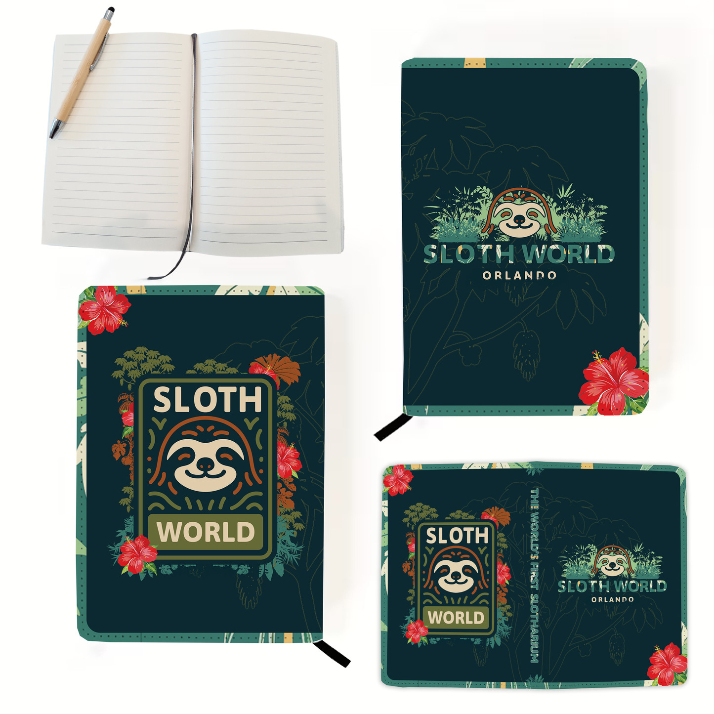 Official Sloth World Orlando Tropical Field A5 Notebook