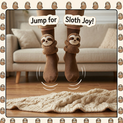 The Ultimate Sloth Hug Plush Crew Socks