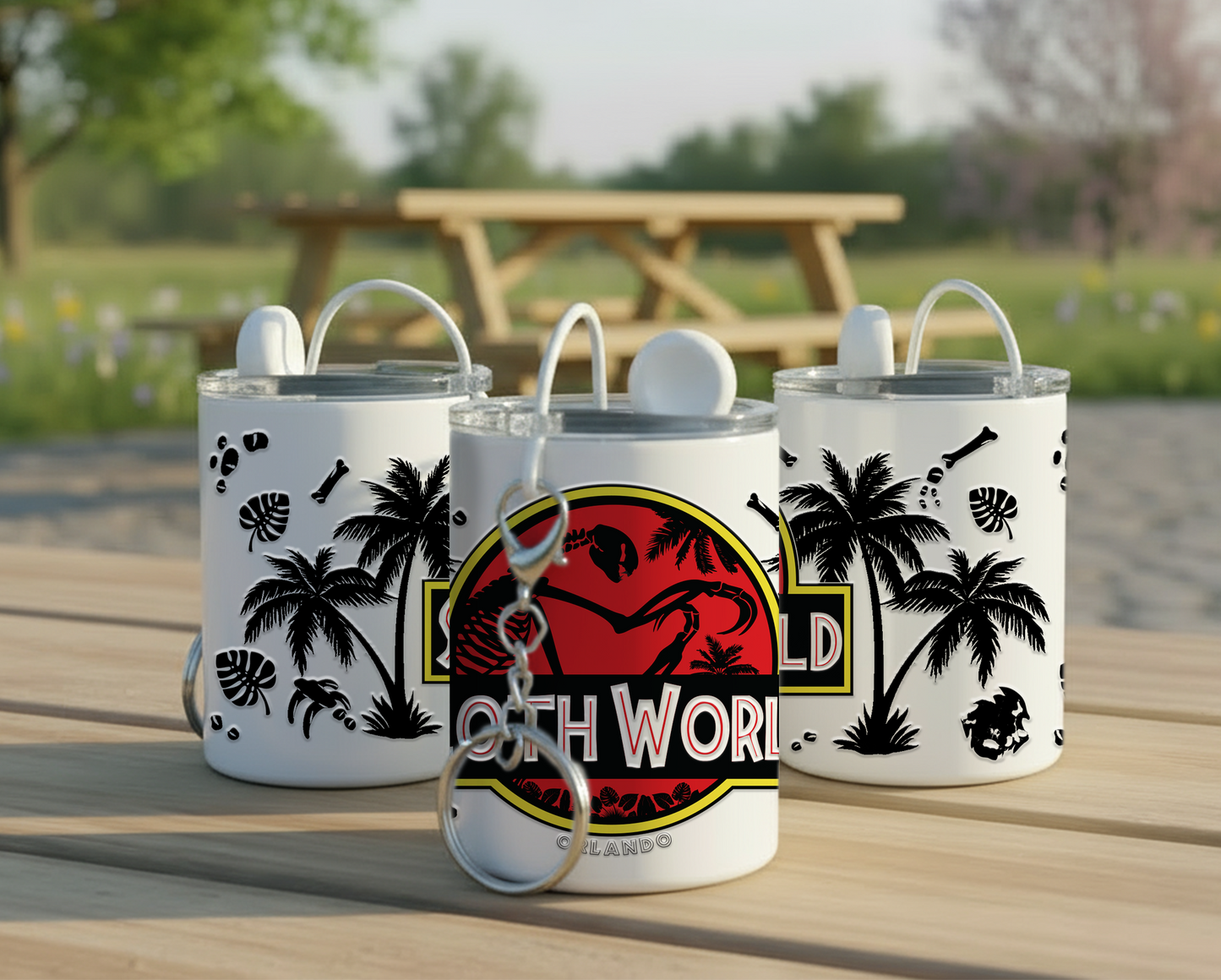 Slothassic Park 3oz Steel Keychain Mini Tumbler