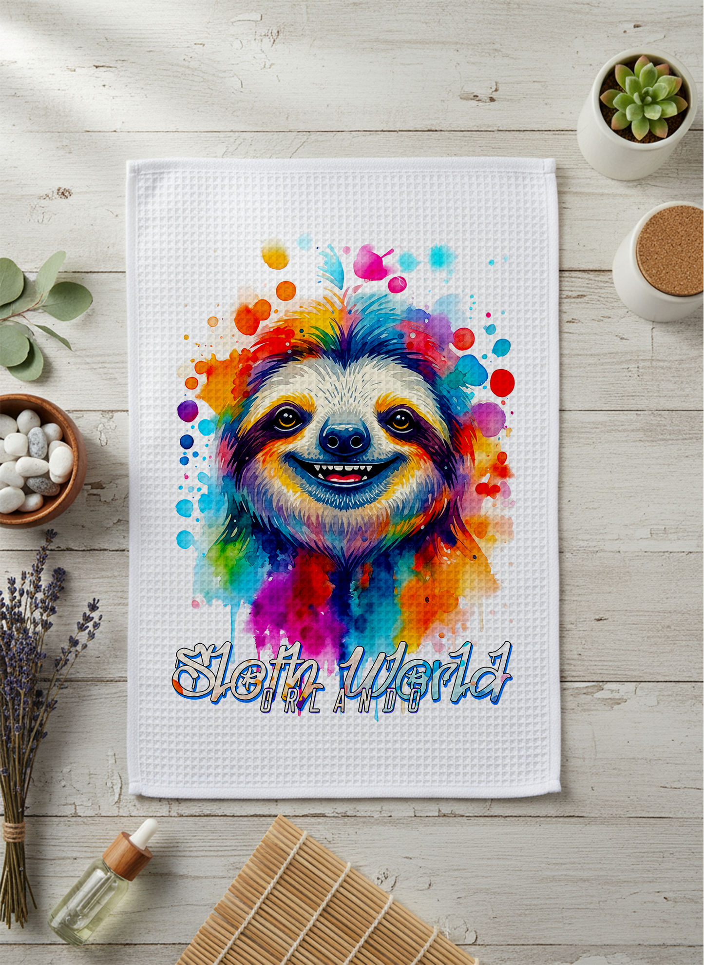 A Splash of Happy - 16x28" Waffleweave Towel