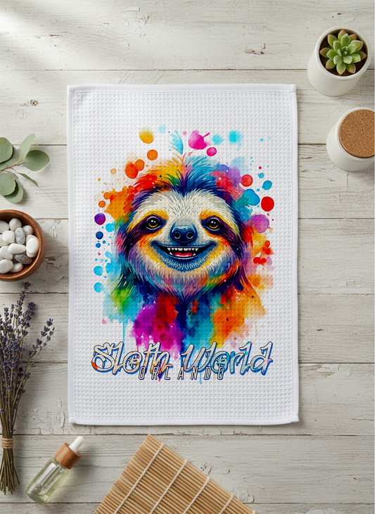 A Splash of Happy - 16x28" Waffleweave Towel