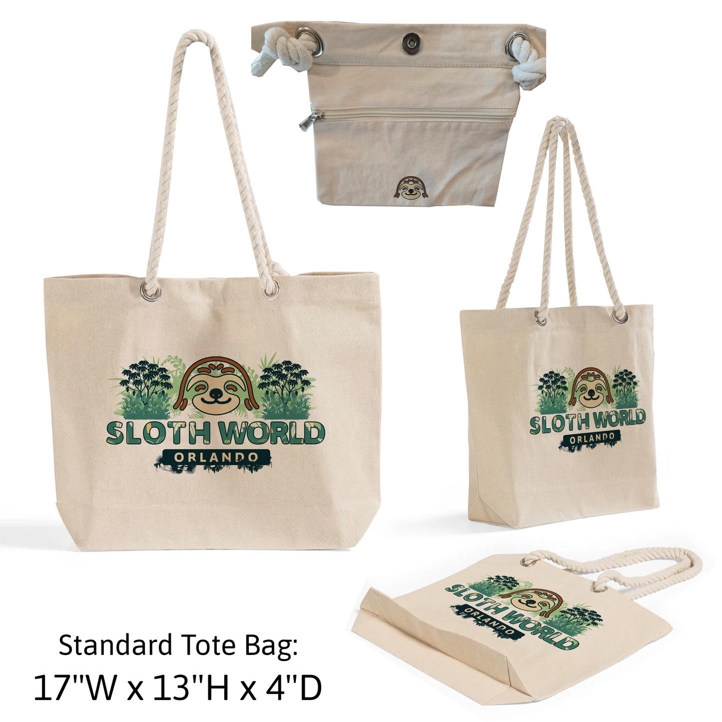 Official Sloth World Rope Handle Standard Tote Bag