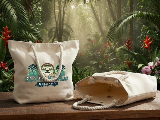 Official Sloth World Rope Handle Tote Bag