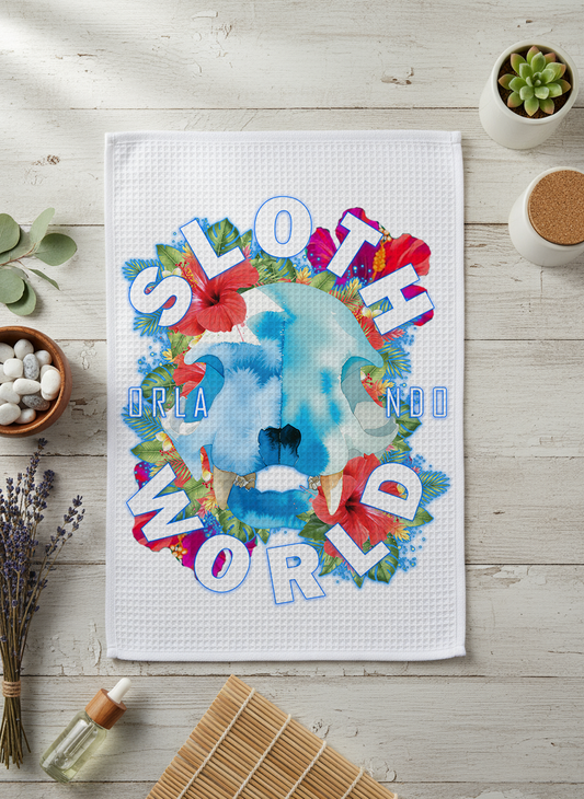 Hibiscus Skull - 16x28" Waffleweave Towel